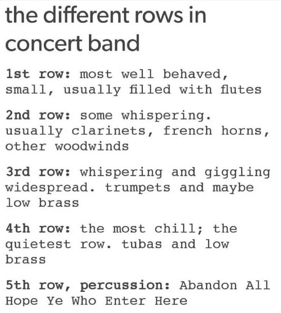 rows of band